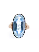 Original vintage din aur roz de 14k Acvamarin Inel Vintage vrc113r